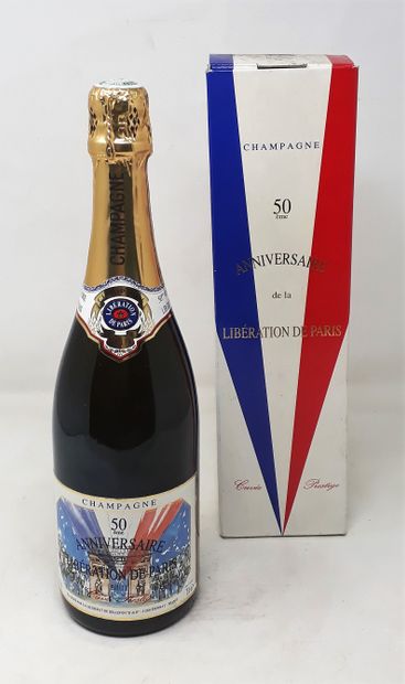 CHAMPAGNE One (1) bottle - Champagne "50e anniversaire de la libération de Paris",...