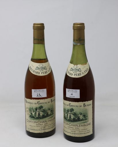 BOURGOGNE Two (2) bottles - Corton-Charlemagne Grand Cru, 1979, Bouchard père et...