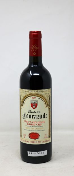 BORDEAUX Douze (12) bouteilles - Château Fonzarade, 2011, Saint-Emilion GC