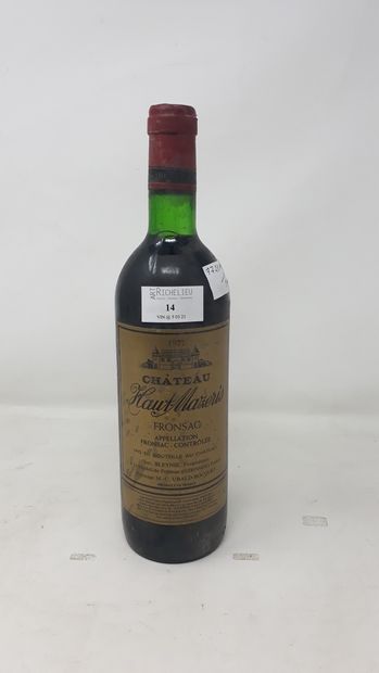 BORDEAUX Une (1) bouteille - Château Haut Mazeris, 1977, Canon-Fronsac (es)