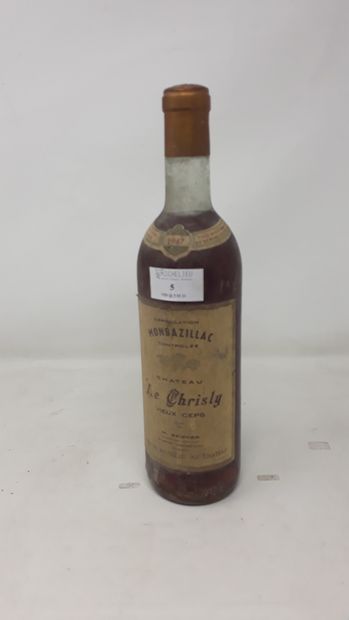 BORDEAUX Une (1) bouteille - Château Le Chrisly, 1947, vendanges tardives, Monbazillac...
