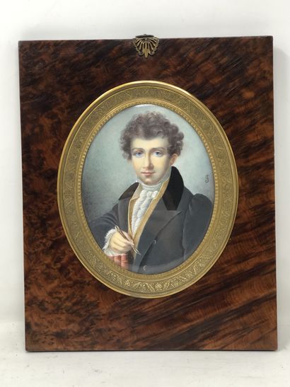 null Ecole anglaise dans le gout du premier tiers du XIXe siècle

"Portrait d'écrivain"

Miniature,...