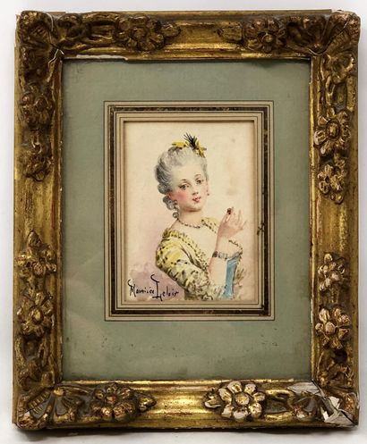 null Maurice LELOIR (1853-1940)

"Portrait of an Elegant Lady".

Watercolor, signed...