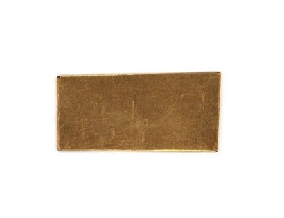 null Plaque en or jaune (minimum 750/°°)

Poids: 60,13 g (frottée, usée)