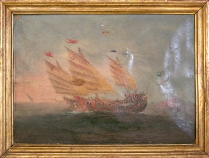 null Canton school of the end of the 19th century

"Pair of sampans"

Two oil on...