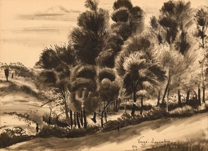 VERGE-SARRAT Henri VERGÉ-SARRAT (1880-1966)

"The valley with big trees".

Indian...