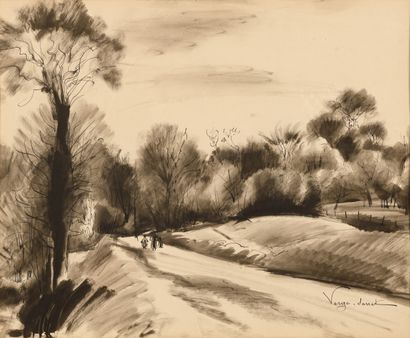VERGE-SARRAT Henri VERGÉ-SARRAT (1880-1966)

"The road"

Ink wash on paper, signed...