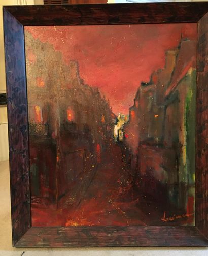 null Modern school

"Street with a red background".

Oil on canvas, signed lower...