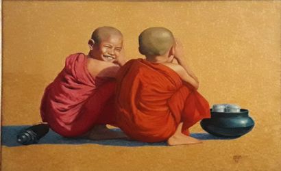 SOE SOE Laputta SOE SOE (1967)

"Two young monks".

Oil on panel, signed and dated...