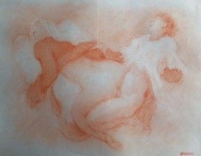 GUINO Richard GUINO (1890-1973)

"Novice and nun".

Enhanced red chalk drawing on...