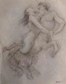GUINO Richard GUINO (1890-1973)

"Centaur and young lady".

Graphite drawing on bluish...