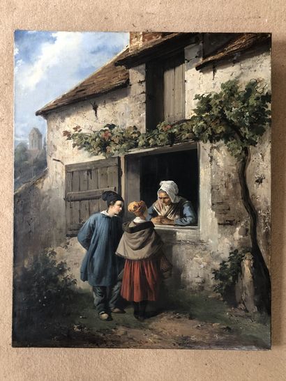 COLIN Alexandre Marie COLIN (1798-1873)

"Children at the window".

Oil on canvas...