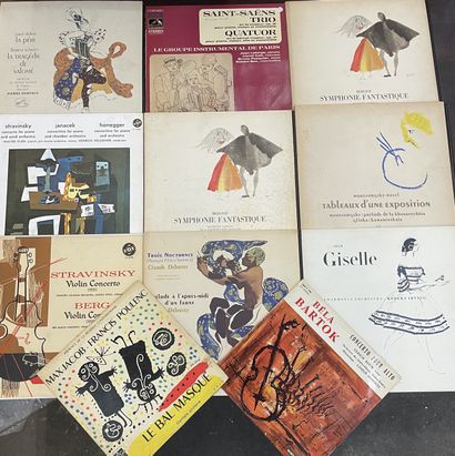 POCHETTE D'ARTISTES Onze disques 25 cm/33T - Musique classique, pochettes d'artiste,...