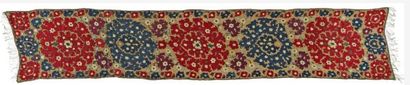 null Mirror front, Algeria, 18th century, linen stamen embroidered in red and blue...