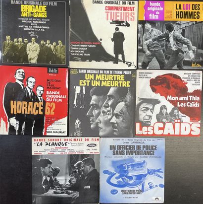 BANDES ORIGINALES DE FILMS Huit disques Ep/45 T - Bandes originales de films Policier...