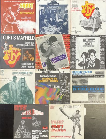 BANDES ORIGINALES DE FILMS Onze disques Ep/45 T - Bandes originales de films Blaxploitation/Funk...
