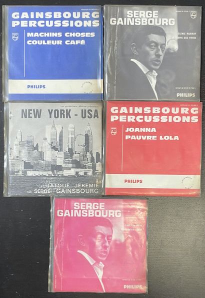 Chanteurs français Cinq disques Ep/45 T Jukebox + encart - Serge Gainsbourg

VG+...