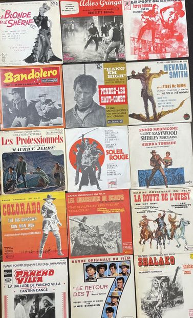 BANDES ORIGINALES DE FILMS Quinze disques Ep/45 T - Bandes originales de Western

VG...
