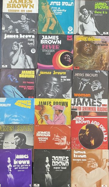 Soul/rhythm and blues Dix-huit disques 45 T - James Brown 
VG à EX; VG à EX