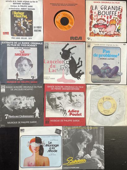 BANDES ORIGINALES DE FILMS Onze disques 45 T - Bandes originales de films par Phillipe...
