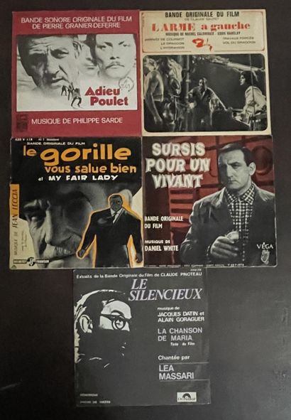 BANDES ORIGINALES DE FILMS Cinq disques Ep/45 T - Bandes originales de films avec...