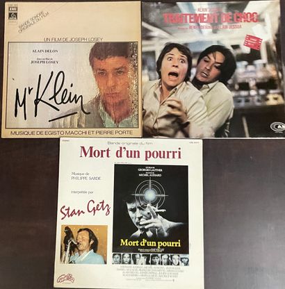 BANDES ORIGINALES DE FILMS Trois disques 33 T - Bandes originales de films avec Alain...