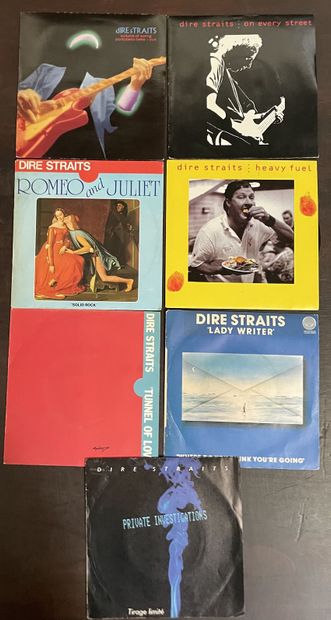 Pop 80/90's Sept disques 45 T - Dire Straits 
VG à EX; VG+ à EX