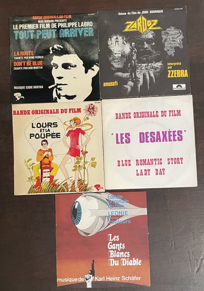 BANDES ORIGINALES DE FILMS Cinq disques Ep/45 T - Bandes originales de films Psyché...