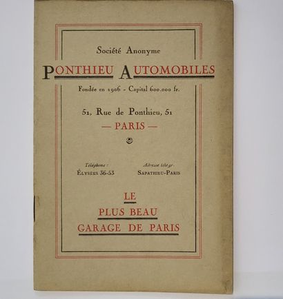 LIVRES ILLUSTRES Société Anonyme Ponthieu Automobile, 51 rue Ponthieu, "Le plus beau...