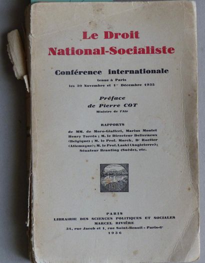 HISTOIRE, POLITIQUE, IDEOLOGIES LE DROIT NATIONAL-SOCIALISTE. 

CONFÉRENCE INTERNATIONALE...