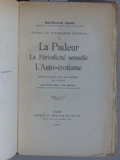 Science HAVELOCK Ellis, 

ÉTUDE DE PSYCHOLOGIE SEXUELLE, I. LA PUDEUR. - LA PÉRIODICITÉ...