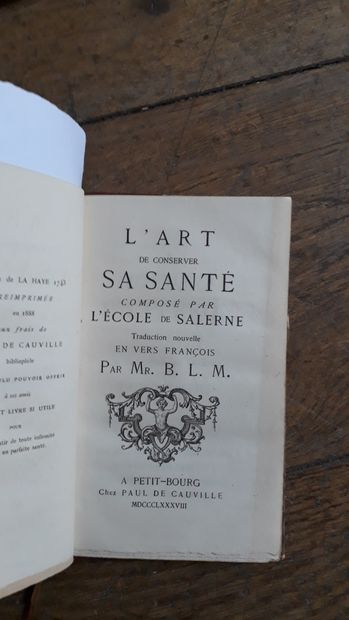 Science BRUZEN DE LA MARTINIÈRE, 

L’ART DE CONSERVER SA SANTÉ, COMPOSÉ PAR L’ÉCOLE...