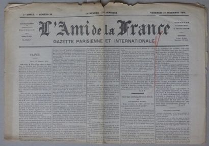 HISTOIRE, POLITIQUE, IDEOLOGIES L’AMI DE LA FRANCE, GAZETTE PARISIENNE ET INTERNATIONALE,...