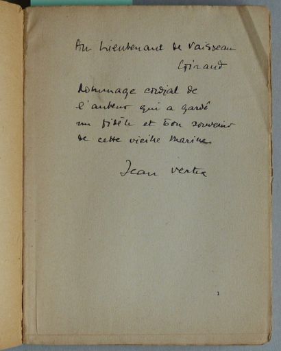VOYAGES VERTEX Jean, 

LA MARINE ET SON CŒUR, Éditions Paul DUPONT. In-8 broché,...