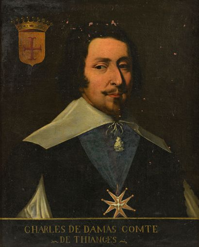 null Ecole du XVIIe siècle

"Portrait de Charles de Damas, comte de Thiange, portant...