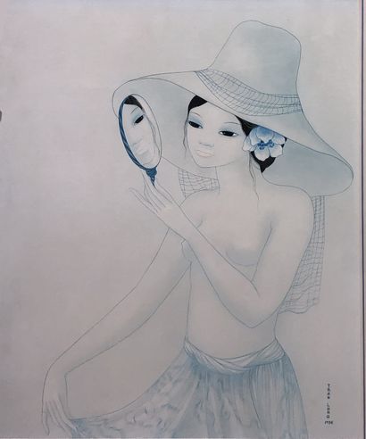 null TRAN LONG (Ecole contemporaine)

"Femme au chapeau et au miroir"

Encre et aquarelle,...