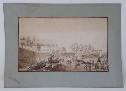 null Ecole Française du XIXe siècle

"Scène de Port"

Dessin à l'encre brune, signé...