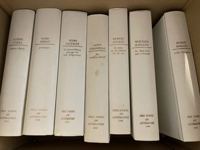 null Six cartons de livres reliés, moderne, dont collection Prix Nobel
