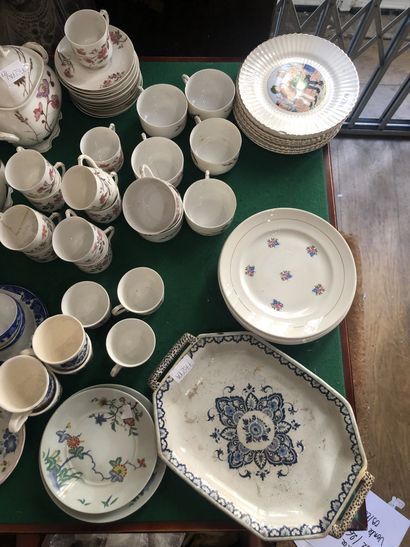 null Lot of mismatched dishes including: a coffee and tea set including a coffee...