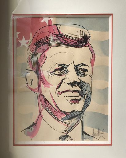 null Raymond MORETTI (1931-2005)

"John Fitzgerald Kennedy"

Lithographie, signé...