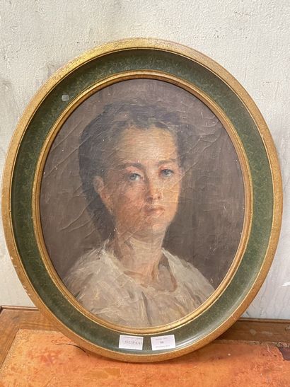 null CALS Adolphe Felix (1810-1880) 

"Portrait de Femme" 

Huile sur toile, signée...