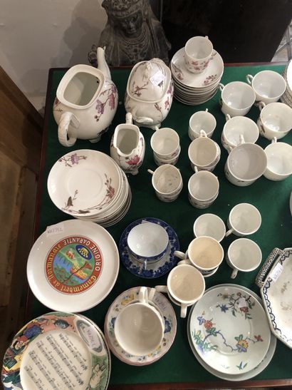 null Lot of mismatched dishes including: a coffee and tea set including a coffee...