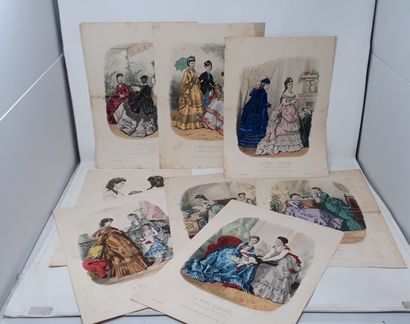 null Suite de sept gravures "La Mode Illustrée"

Circa 1870

37 x 27 cm (non encadrées,...