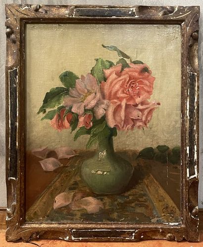 null Odette DULAC - Ecole Xxe siècle

"Vase de roses"

Huile sur toile, monogrammée...