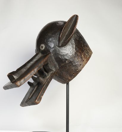 null Composite zoomorphic helmet mask with a rectangular mouth projected forward,...