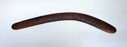  BOOMERANG (killer) in hardwood with linear incised decoration on one side work with...