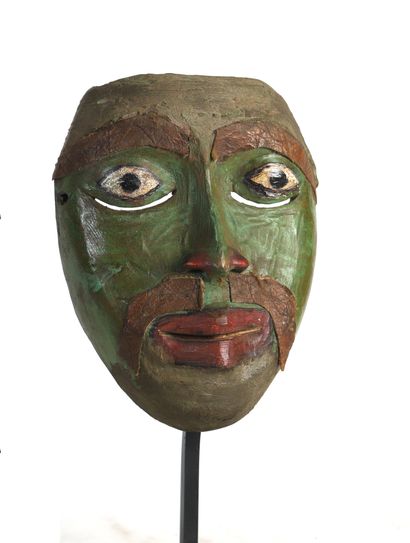 null Dance mask, polychrome wood, marks of use. 

Haida / Tsimshian style, British...