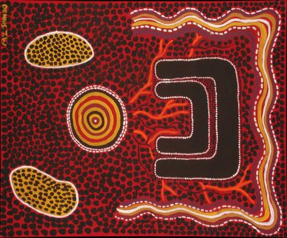 null TJAKAMARRA NELSON DENNIS (Walpiri/Pintupi). Born in 1962.

Dreaming of my father...