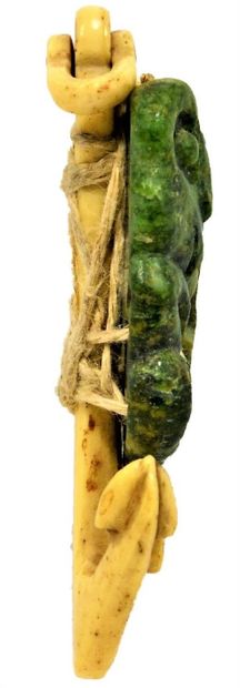 null Hei Tiki in jade mounted on an anchor. The second to last collector who owned...
