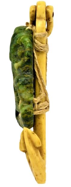 null Hei Tiki in jade mounted on an anchor. The second to last collector who owned...